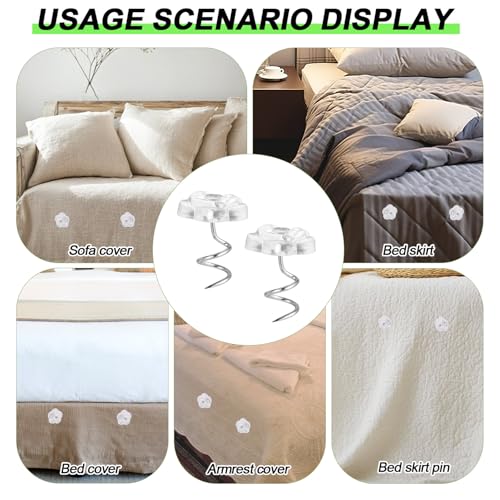 100 Bed Skirt Pins - Durable Upholstery Twist Pins for Fabric