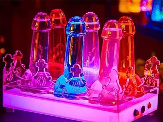 QICWUOY Funny Party Wine Glass, Creative Shape Transparent Champagne Glasses Whiskey Glasses Wine Cup for Novelty Drinking Cup Decoration for Bars, Night Clubs, Hotels, Party.Ideal Gag Gift (8 Pcs)