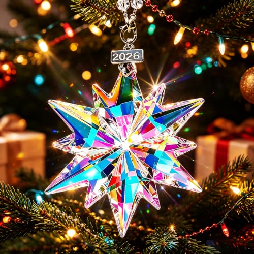2026 Crystal Snowflake Christmas Ornament - Sparkly Glass Tree Decor
