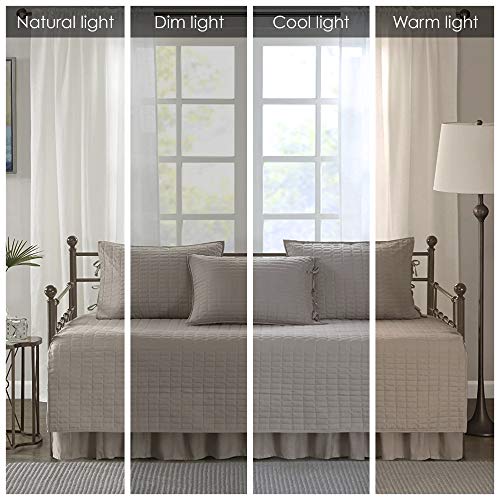 Quilted Daybed Cover Set 5-Piece with Bedskirt & Shams - Taupe, 75" x 39"
