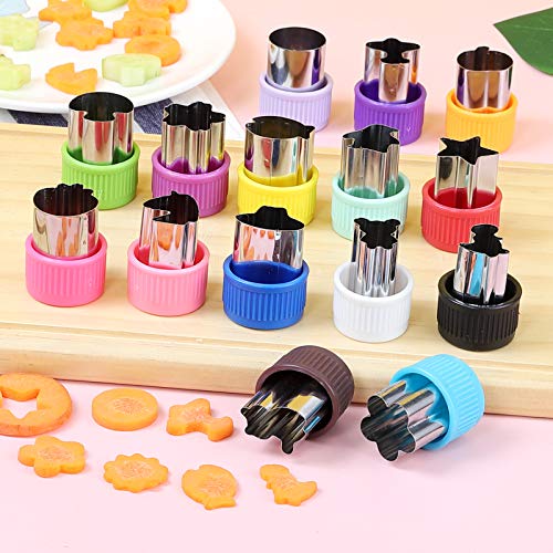 30 Pack Mini Cookie Cutter Set for Fruit, Vegetable and Dough Shapes