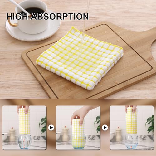 Cotton Kitchen Dish Cloths 8-Pack - 12x12 Soft Absorbent Dish Rags