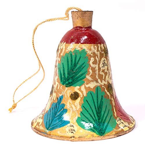 12-Piece Vintage Hand-Painted Wooden Bell Christmas Ornament Set