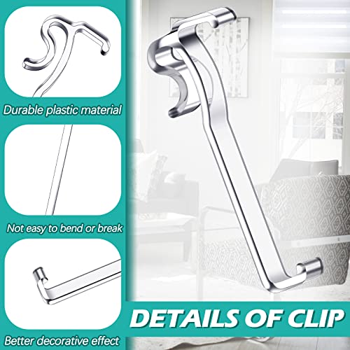 3 Inch Clear Plastic Valance Clips for Horizontal Window Blinds, 12 Pack