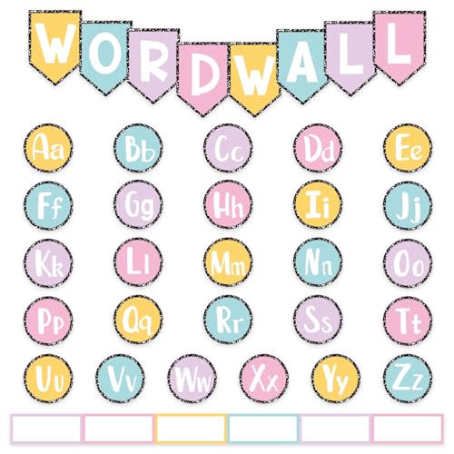 124-Piece Classroom Word Wall Bulletin Board Set with Alphabet Cutouts