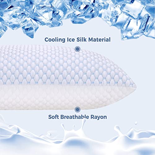 OSBED Shredded Memory Foam Queen Pillows Set of 2 - Cooling & Adjustable Loft