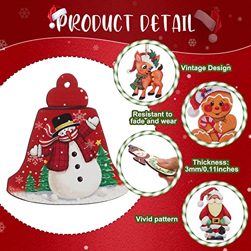 Marsui 24 Pcs Christmas Wooden Ornaments Farmhouse Holiday Decor