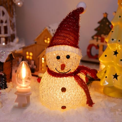 SOTOPOO 8-Piece 6ft White Lamp Cord with Switch + 16 C7 LED Bulbs, Energy 0.6W, UL/IP44, for Seasonal Village & Halloween Lights - White-LED Bulb Variation