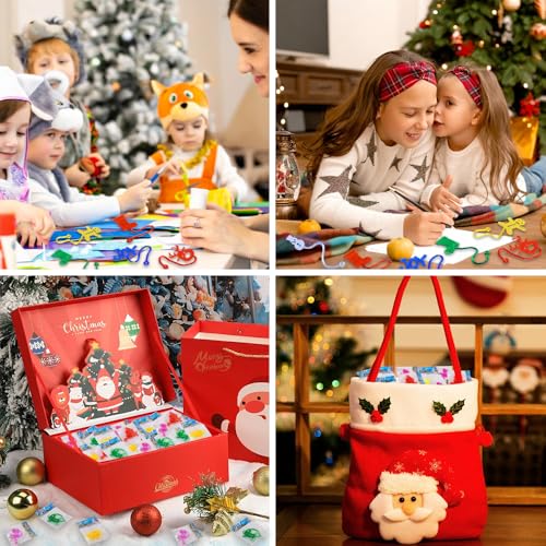 JOICEE 56Pcs Christmas Sticky Hands Toys – 8 Designs Stress Toys for Kids