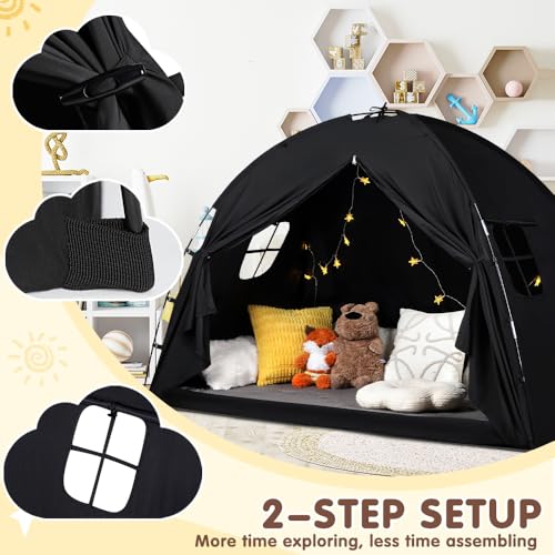 Kids Indoor Privacy Bed Tent - Breathable Playhouse & Sleep Canopy