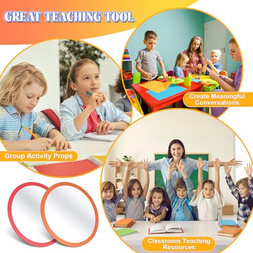 10 Pcs Kids Acrylic Mirrors, 6x6 Inch Shatterproof Craft Mirrors for Classroom