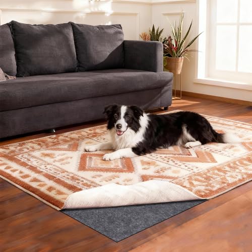 Waterproof Non-Slip Rug Pad 5x7 ft - 1/8" Thick Felt Floor Cushion