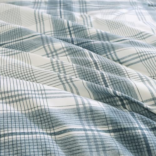 AMBERSPACE Plaid Twin XL Comforter Set, 5-Piece College Dorm Bedding Set