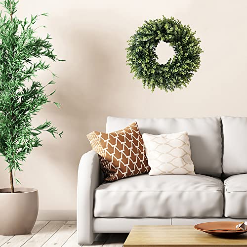 20-Inch Artificial Boxwood Wreath for Front Door, Indoor and Outdoor Decor
