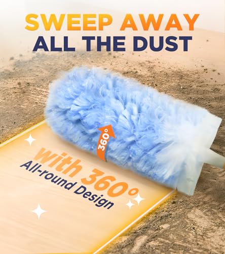 Heavy Duty 360 Microfiber Duster Starter Kit - 20 Refills with Handle