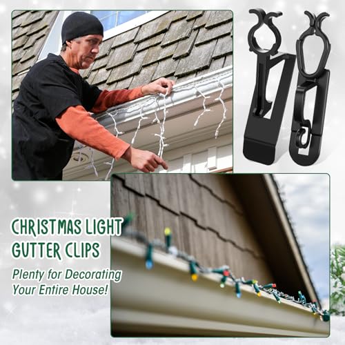 500pcs Christmas Light Clips for C7 & C9 Bulbs - Gutter & Roof Hangings