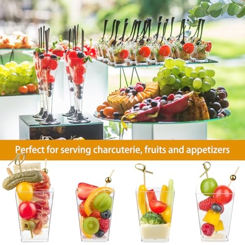 Zezzxu 150 Pcs 5 oz Plastic Charcuterie Cups with Sticks Set for Parties, Serves 50