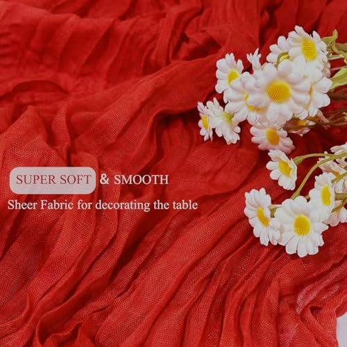 3-Pack Red Cheesecloth Table Runner 17x108 in | Seveups