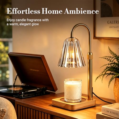 Electric Candle Warmer Lamp with Timer & Dimmer, Adjustable Height