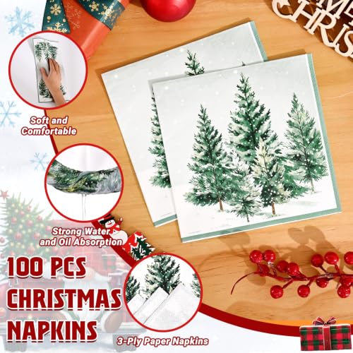 Christmas Disposable Paper Plates & Napkins Set - Heavy Duty Holiday Partyware