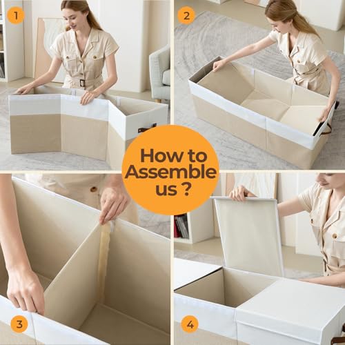 Extra Large 150L Collapsible Toy Storage Chest with Removable Dividers
