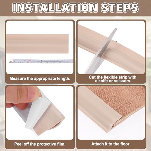 Flexible Silicone Carpet Transition Strip - 9.8ft Floor Edge Trim, Gray