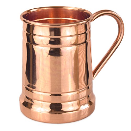18oz Pure Copper Beer Mug, Handcrafted Unlined Moscow Mule Tankard