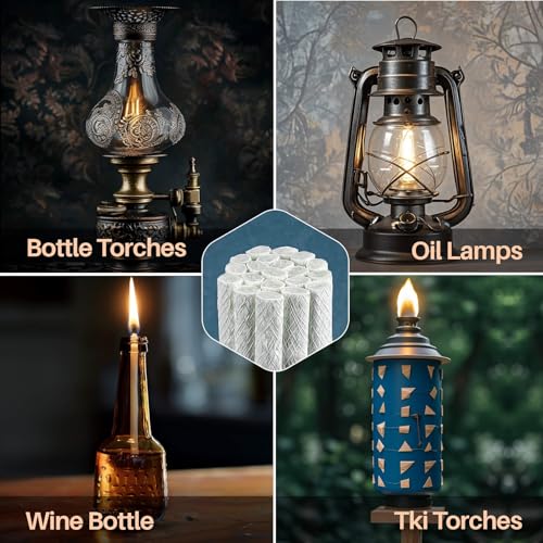 20-Pack Fiberglass Torch Wicks for Oil Lamps and Lanterns - 1/2 x 9.85 in