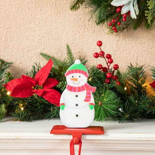 Glitzhome Christmas Stocking Holders for Mantel, Set of 2 Epoxy Resin