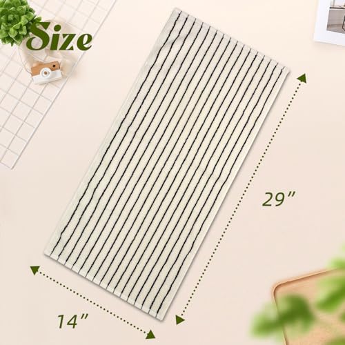 Jacquotha Black and White Striped Cotton Hand Towels 14x29
