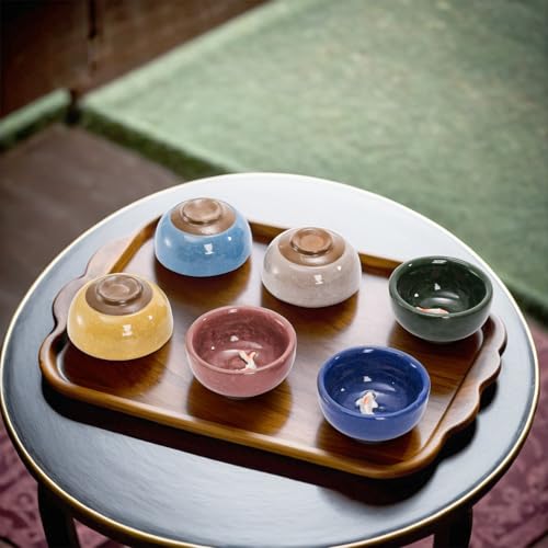 Foraineam Ceramic Sake & Tea Cups Set - 12pcs, 1oz with Koi Fish Design