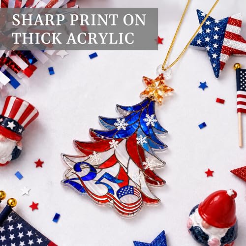 USA 250th Anniversary Liberty Bell Ornament, 2D Acrylic Patriotic Decor
