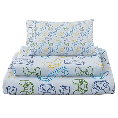 Viviland Kids Video Game Controller Twin Sheet Set - 3 Piece Microfiber