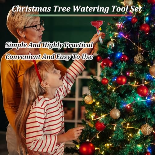 Christmas Tree Watering Funnel System (2 Pack) - 5ft Hose Hydration Device