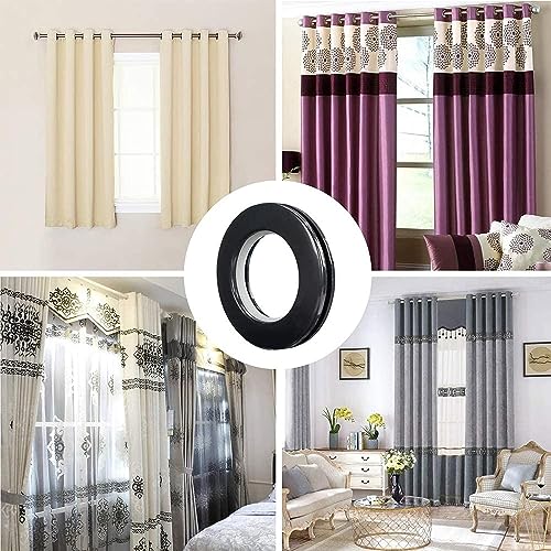16-Pack 40mm Snap-Together Curtain Grommets, Matte Black Low-Noise ABS