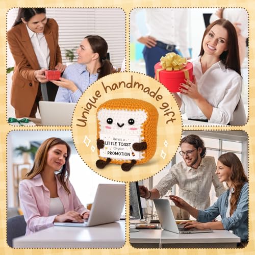 Handmade Crochet Toast Promotion Gift - Cute Desk Decor for New Job