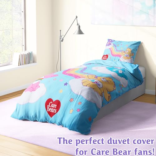 Get Trend Care Bears Kids Twin Reversible Duvet Cover Set with Pillowcase - 53x79 in, Soft Cozy Bedding for Girls, Fun Character Bedroom Decor - Multi Care Bears