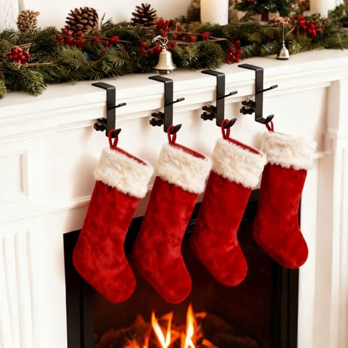 Adjustable Fireplace Stocking & Garland Hanger Hooks for Mantel - 2 Pack