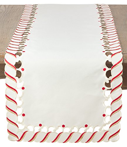 SARO Lifestyle Candy Cane Table Runner, 16x72 inches