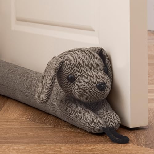 Weighted Door Draft Stopper - 38 Inch Decorative Dog Draft Blocker
