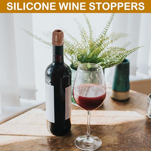 CANIPHA 8Pcs Silicone Wine Stopper Set - Reusable, Multi-Color Wine & Champagne Bottle Caps for Freshness, Home & Travel Use (4 Colors)