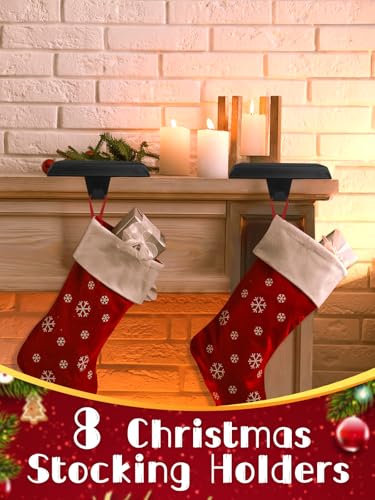 EBANKU Christmas Stocking Holders 8 Pack, Black, 5x2.7 Inches, Rust-Resistant