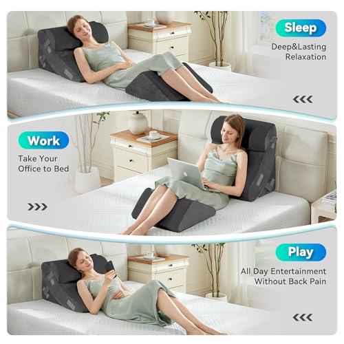4-Piece Orthopedic Wedge Pillow Set for Back & Neck Pain Relief