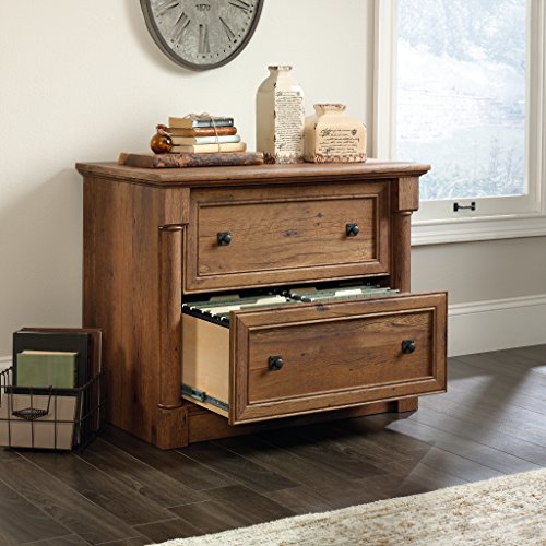 2-Drawer Lateral File Cabinet for Home Office, Vintage Oak Finish