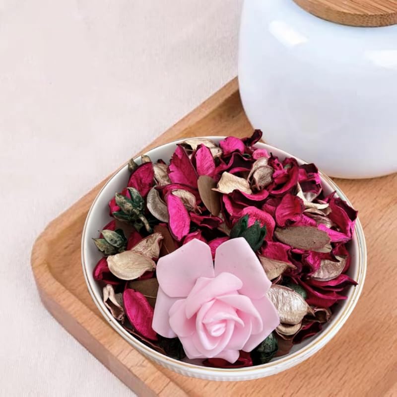 Natural Rose Potpourri Sachets - 10oz Fragrant Dried Flower Vase Filler