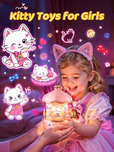 Cat Night Light Projector with 19 Films, 15 Sounds and Remote Control