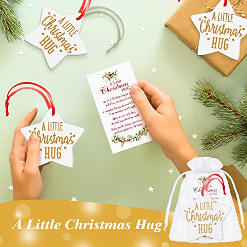 Sieral 72 Pcs Christmas Ornaments Gifts Bulk – Star Style (24 pcs each: ornaments, cards, organza bags)
