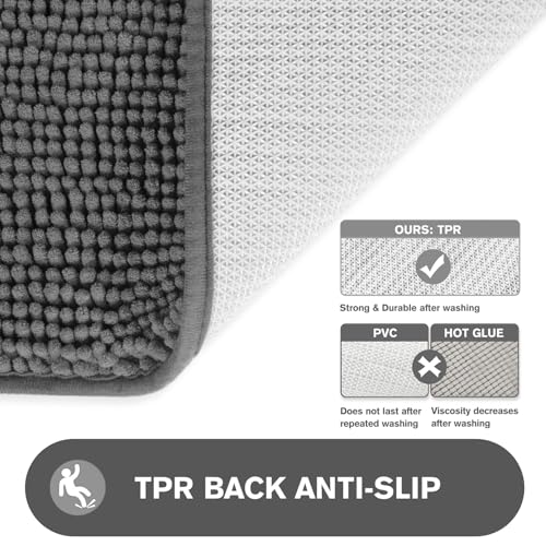 PureSwan Small Bathroom Rug 12x18 - Non-Slip Absorbent Bath Mat