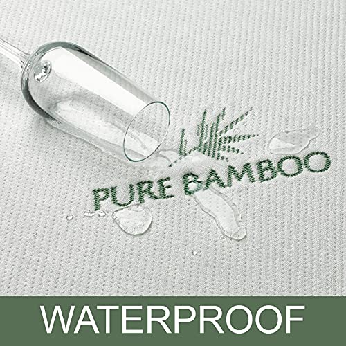 Waterproof Queen Mattress Protector - Breathable Bamboo Cover