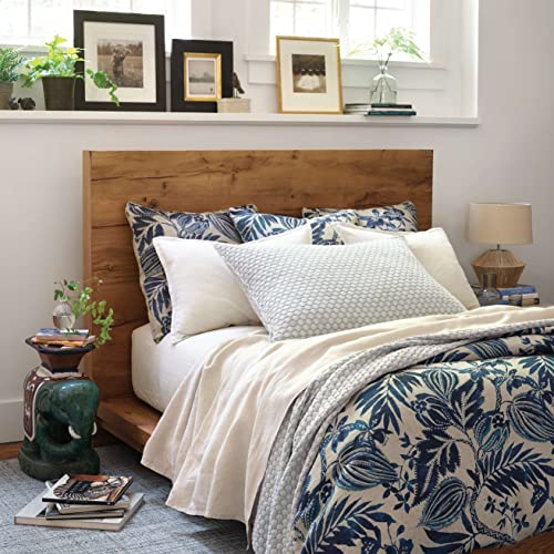 King Blue Solid Cotton Matelassé Coverlet | Soft & Durable
